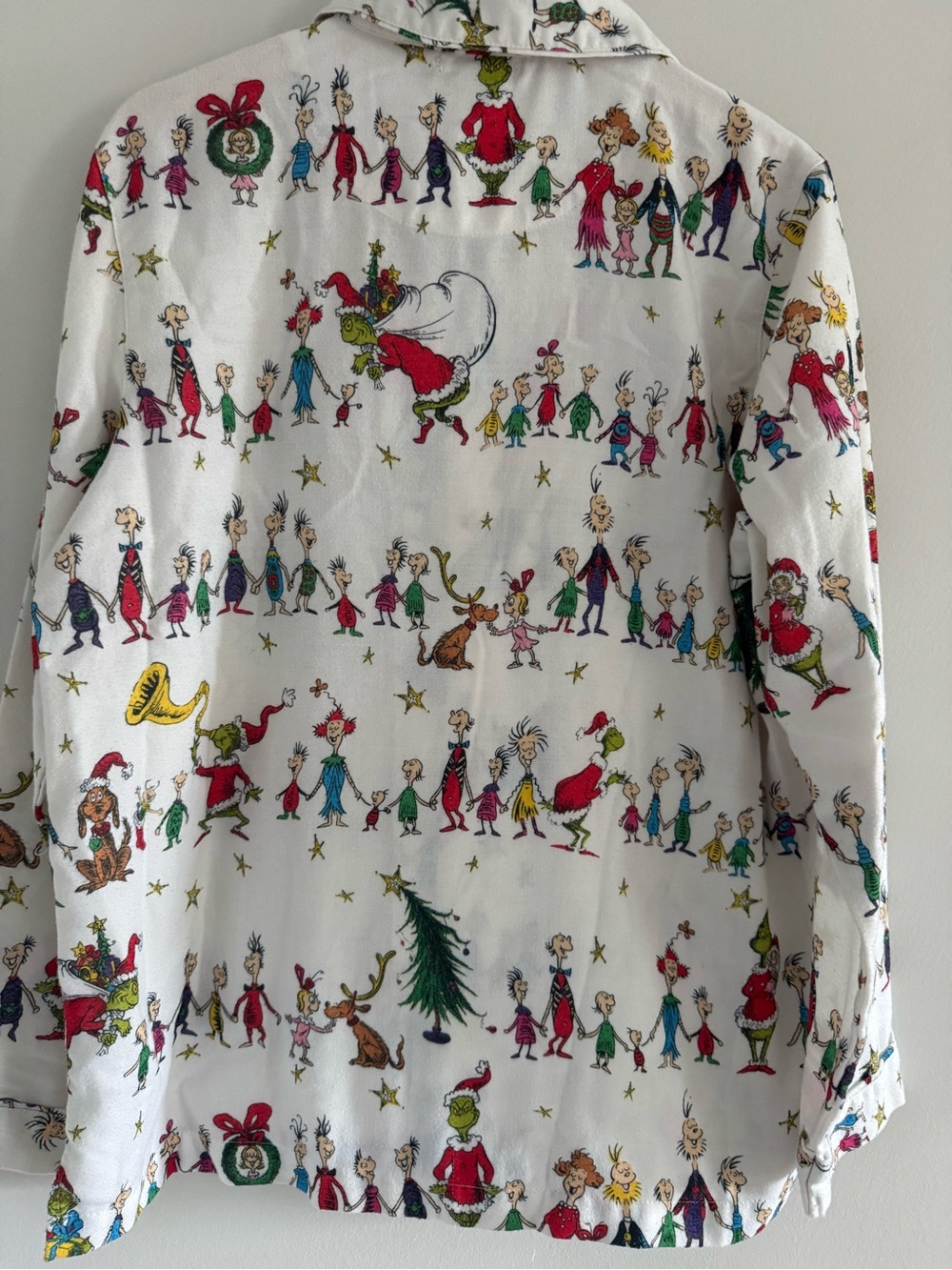 Pottery Barn Kids Dr. Seuss The Grinch Adult Flannel Pajama Set Size S Unisex - Picture 4 of 15